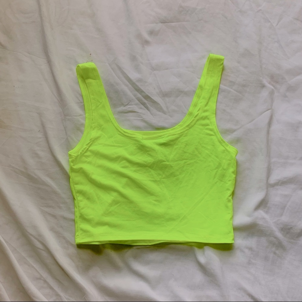 Neon Yellow Tank Crop Top